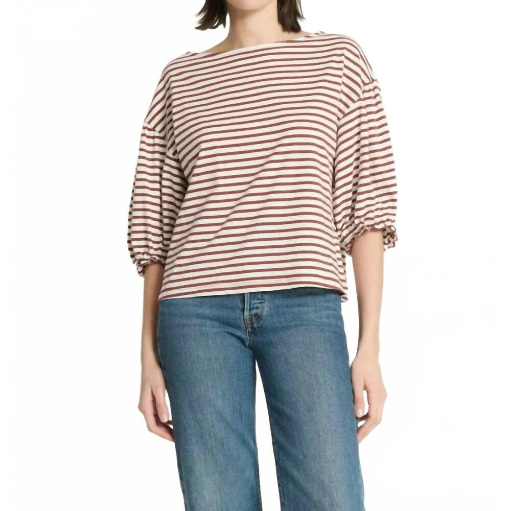 NEW NATION LTD sandra boatneck top in sable stripe